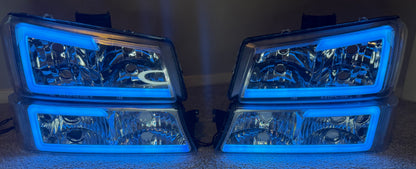 CUSTOM ‼️ CLEAR RGB 🔴🟢🔵 SILVERADO 2003-2007 HEADLIGHTS